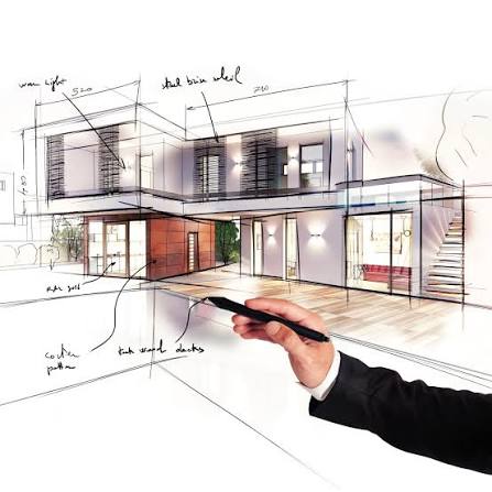 Boceto arquitectónico de una obra nueva